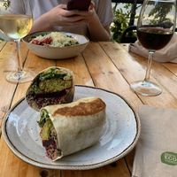 Vegan in the front, vegetarian in the backk  at Menssana in Barcelona