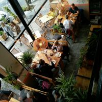 View from upstairs at Menssana in Barcelona