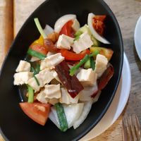 Fried cashews with tofu and vegetables at Mangosteen Cafe and Bookshop in Kanchanaburi