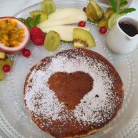 Blueberry pancakes, so fluffy! at HART in Antwerpen