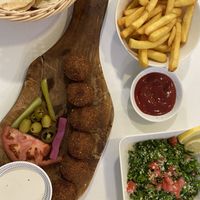 Falafel platter with side of taboleh and fries!   at Falafel en Hummus in The Hague