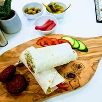 Saj Falafel sandwich, also very delicious! at Falafel en Hummus in The Hague