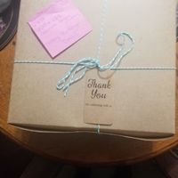 Cute packaging for ice cream cake at Bliss Scoop Shop in University Place