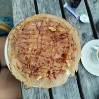 Pannenkoek met ananas at Pannekoekenmolen De Graanhalm in Burgh-haamstede