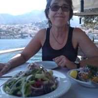 Looks very good in an amazing setting. at Tholos in Simi