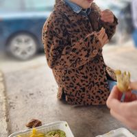 My kids enjoying the food at There's No Catch in Guisborough