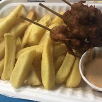 Chikn satay & chips at There's No Catch in Guisborough