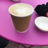 Flat white with soy milk at The Cure Vegan Food in South West London