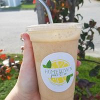 Seasonal offering: the Rolled Pumpkin smoothie (vegan) at Hometown Juice in Sandwich