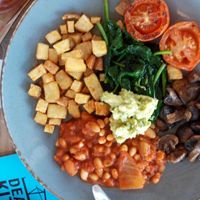 DPK vegan breakfast minus the toast! at Deal Pier Kitchen in Deal