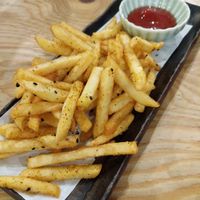French fries with original chili spices at Beer Komachi in Kyoto