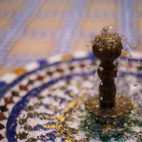 The fountain at Médina Social Club in Fes