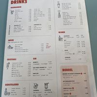 Drinks menu at Meneer Nilsson in Zierikzee