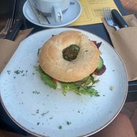 Vegan Hummus Bagle with Hummus and Veg  at Meneer Nilsson in Zierikzee