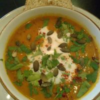 Pompoensoep met kokosroom en chili at Meneer Nilsson in Zierikzee
