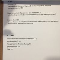 Sweet food menu at Wilke in Berlin