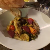 This photo is deceiving.  The bowl is very large, and the vegetables were cut big.  The serving size was fine. at Café Saint-Jean in Avignon