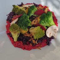 Vegan risotto - the plate is huge so don't be deceived, it was a lot of food! at Café Saint-Jean in Avignon