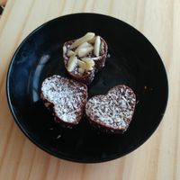 vegan chocolate with tahini at Tahini's Hummus in Beer Sheva