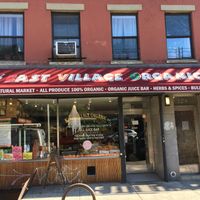 outside of store at East Village Organic in New York City