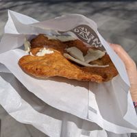 Mekitsa with Delishu cashew cheese at Mekitsa and Coffee - Мекица и Кафе in Sofia