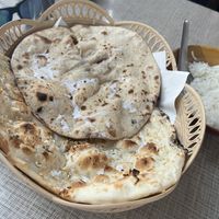 Vegan garlic Nan and roti with coconut milk  at K Himalaya Indian in Koh Lanta