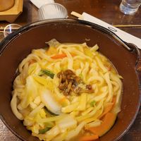 Udon with vegan soup stock at Hoto Fudo in Fujikawaguchiko