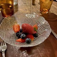 Red fruit sorbet, simple but so classy ! at Konnubio in Florence