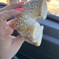Small bagels but very good.  at Higbie Bagels in West Islip