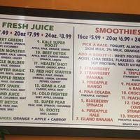 Menu at Juice Box Cafe in Westbury