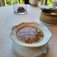 Mock shark fin soup with bamboo pith at Disneyland - Crystal Lotus in Outlying Islands