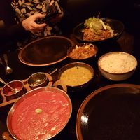 Not chicken ticka massala, not prawn biryani and veg curry, tarka dhal, pilau rice. at Cinnamon Lounge and Dining in Keynsham