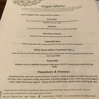 Menu page one at Cinnamon Lounge and Dining in Keynsham