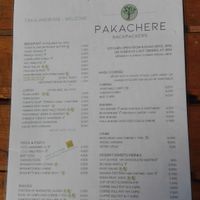 Menu at Pakachere in Zomba