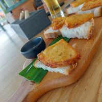 Panelle (Sicilian chickpea fritters) on french style bread (Shared appetizer) at Halapua by Kapuhala in Koh Samui