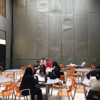 Food court seating at The Chick Shop in New York City