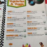 Vegetarian menu options at Fabio's Roadstop in Armacao De Pera