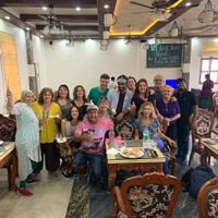Argentinian group from Hola India  at 1916 Restaurant & Cafe in Varanasi