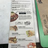 Menu at Pizza Me in Brasilia