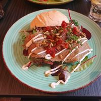 Oyster mushroom Carpaccio at New Vegas in Haarlem