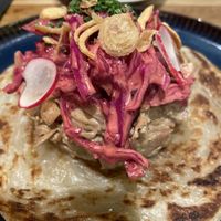 Pannenkoekje met koolsla en rendang  at New Vegas in Haarlem