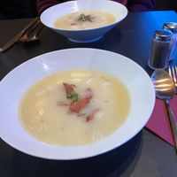 Vegan Asperagus soup at New Vegas in Haarlem