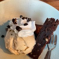 Brownie with ice cream and whipped cream at New Vegas in Haarlem