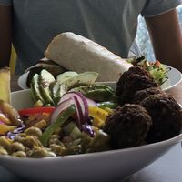 Avocado and Falafel bowl at Pondok in Bournemouth