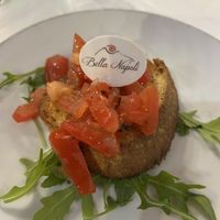Bruschetta with tomato and olive oil  at Bella Napoli in Bergamo