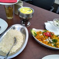 Biryani and creamy curry at Taj Mahal in Oberstdorf
