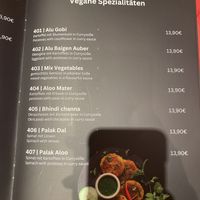 Speisekarte  at Taj Mahal in Oberstdorf