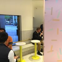 This gives you an idea of the seating inside. at Van Leeuwen Ice Cream - Rock Center in New York City