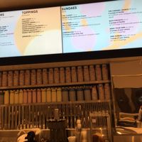 The counter; note the list of vegan flavors. at Van Leeuwen Ice Cream - Rock Center in New York City
