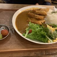 Curry cutlets at Tsumugu Cafe in Tokyo